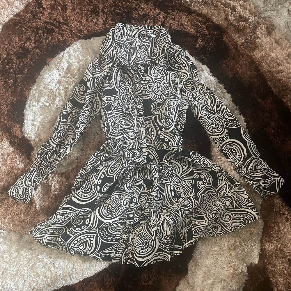 Zara Paisley Black Dress
